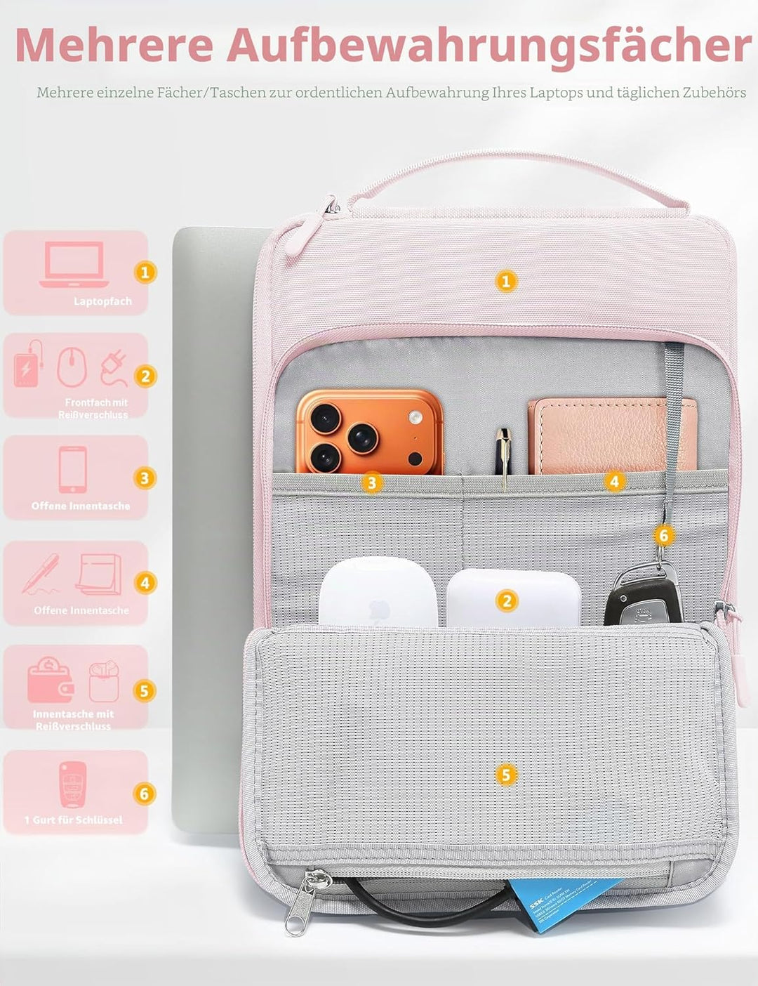 HYZUO 13,3-14 Zoll Laptoptasche Hülle Tasche für MacBook Pro 14 M5 M4 M3 M2 M1 A3426 A3427 2026-2021