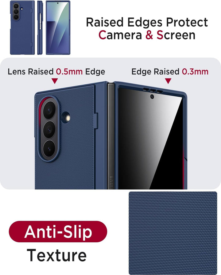 Miimall Kompatibel mit Samsung Galaxy Z Fold 7 Hülle mit Displayschutz Anti-SPY, [Tragbarer Ständer]
