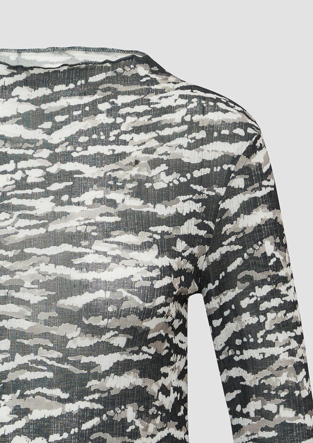 QS Leicht transparentes Longsleeve mit All-Over-Print L 99a4_schwarz, L 99a4_schwarz