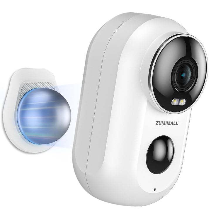 ZUMIMALL Überwachungskamera Aussen Akku, 2K Kabellose Outdoor WLAN IP Kamera mit PIR Bewegungsmelder