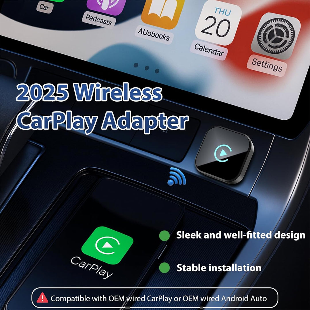 2 in 1 Wireless CarPlay & Android Auto Adapter - Mini Plug & Play USB Dongle, Kompatibel mit Autos a