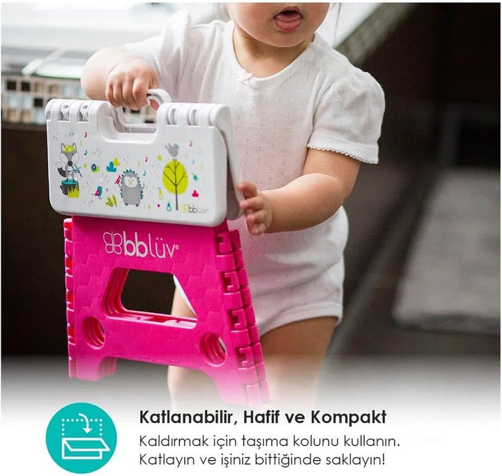 bblüv - Stëp Tritthocker faltbar für Kinder und Kleinkinder – Rutschfester Klapphocker für bis zu 90