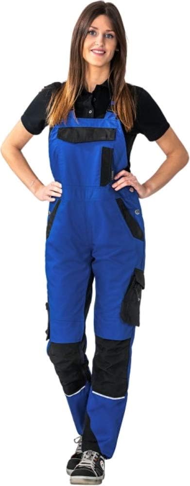 Planam Norit Damen Latzhose viele Farben alle Grössen 34 kornblau/schwarz, 34 kornblau/schwarz