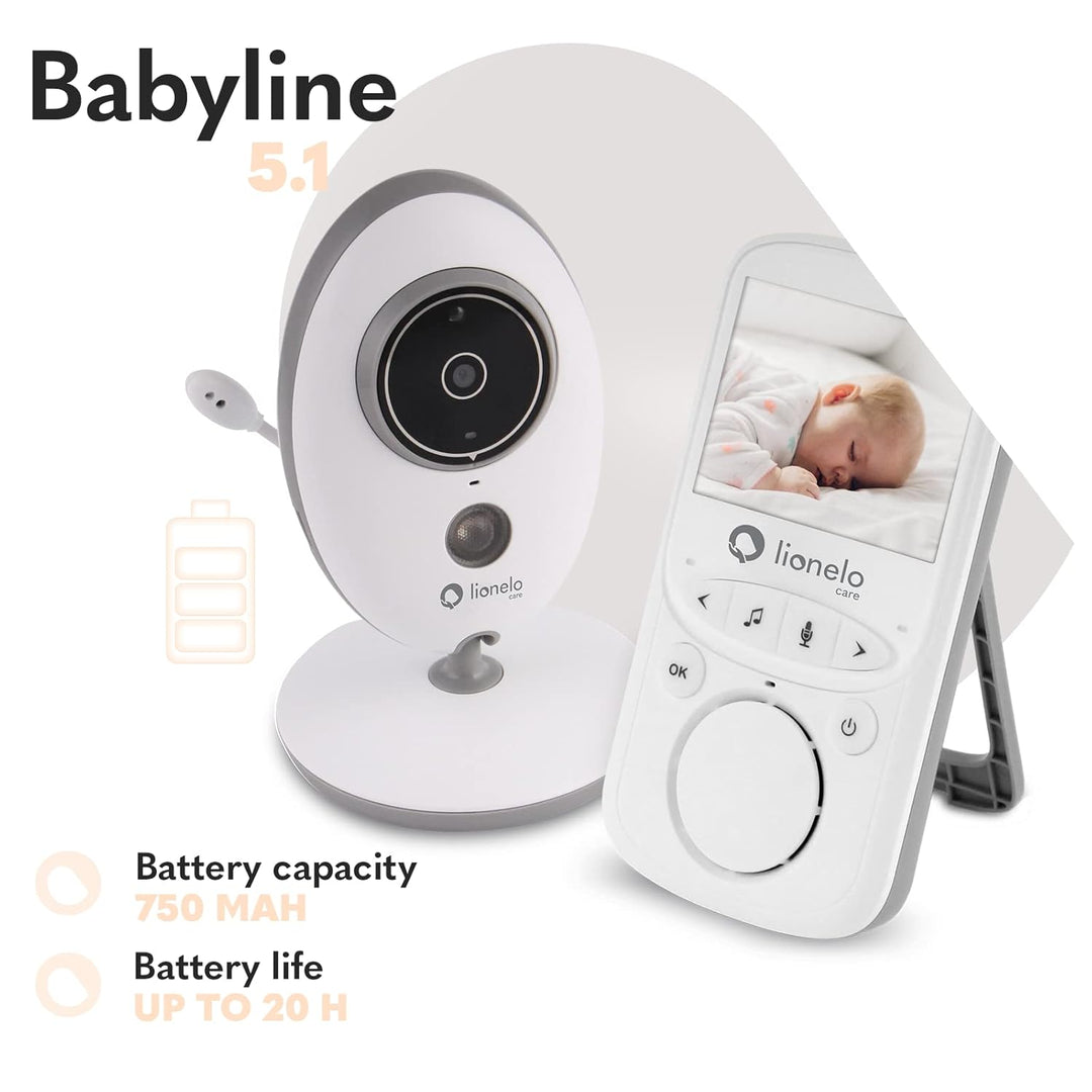 LIONELO Babyline 5.1 Babyphone mit Kamera Zweiwege-Kommunikation, Reichweite von 300 Meter, Zwei Kam