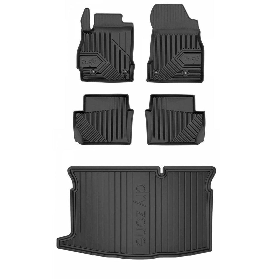 Satz Fussmatten und Gummimatte für Mazda 2 II 2007-2014