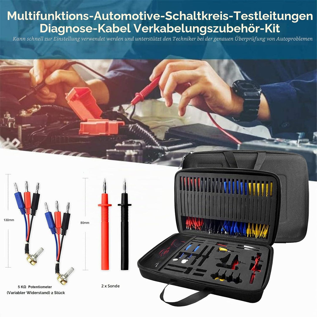 92 Teilig Kabelkoffer Prüfkabel Prüfspitzen für KFZ Fehlerdiagnose Messleitungen,GOLDCHAMP Prüfspitz