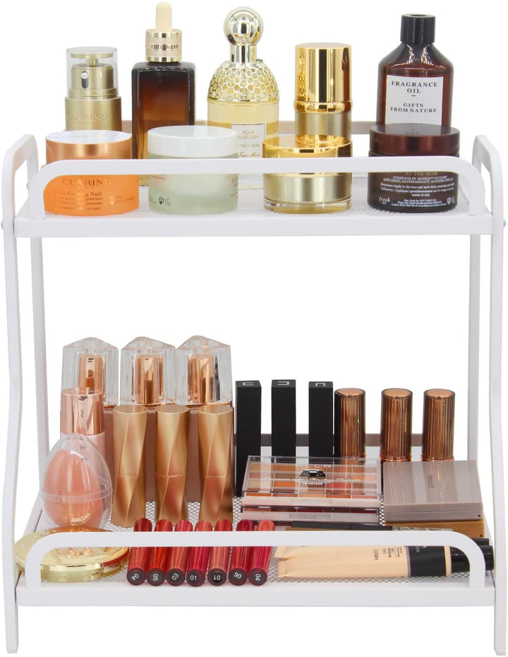 Badezimmer-Organizer mit 2 Ebenen, multifunktional, Make-up-Organizer, Regal und Küchenregal, Aufbew