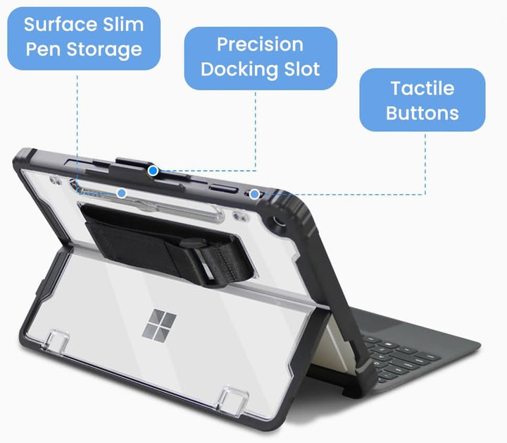 Omnpak Hülle für Microsoft Surface Pro 12 Zoll 2025, Schutzhülle mit Handschlaufe & Schultergurt, St