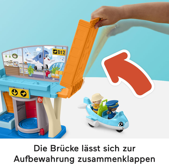 FISHER-PRICE Little People Alltagsabenteuer auf dem Flughafen - Spielset mit Flugzeug, Figuren und Z