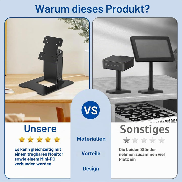 Wearson WS-03S VESA Standfuss für 7-17 Zoll Touchscreens POS und PC Monitore VESA 100x100 75x75mm Mo