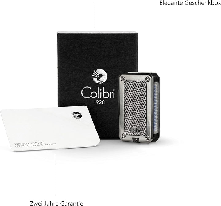 Colibri Rally Jet Feuerzeug | Zigarren- und Zigarettenanzünder | Windbeständig | Funktioniert mit Bu
