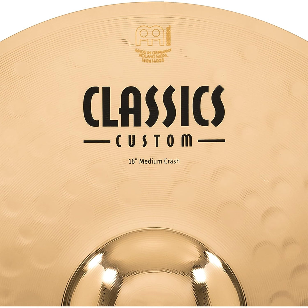 Meinl Cymbals Classics Custom Brilliant Crash Medium 16 Zoll (Video) Schlagzeug Becken – Paar – (40,