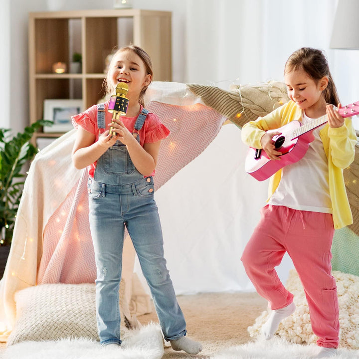 Fede Karaoke Mikrofon, Drahtloses Bluetooth Mikrofon für Kinder, Lustige Geschenke Spielzeug für Tee
