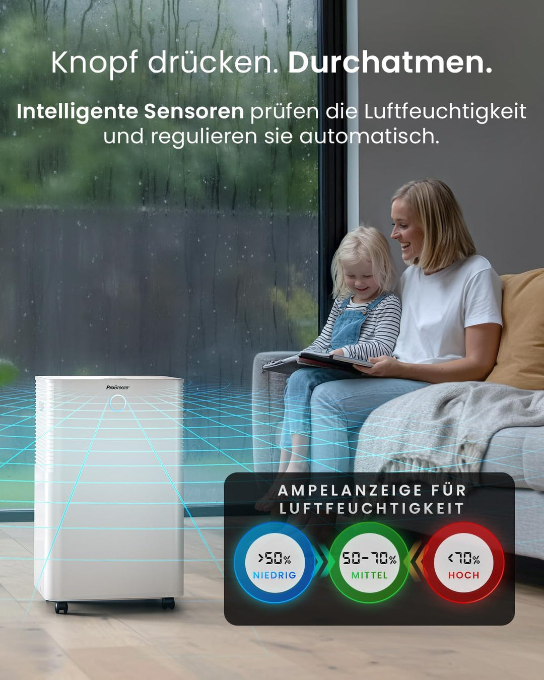 Pro Breeze OmniDry Luftentfeuchter mit App &amp; WLAN, 20L in 24h Entfeuchtungsleistung - Luftentfeuchte