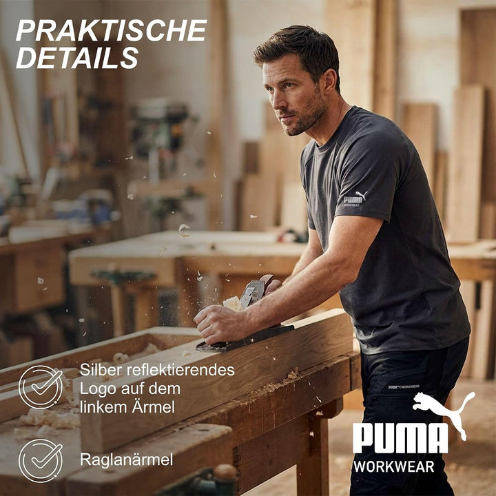 PUMA Workwear Herren Shirt aus 100% Baumwolle - Strapazierfähiges und atmungsaktives Gewebe - Bequem