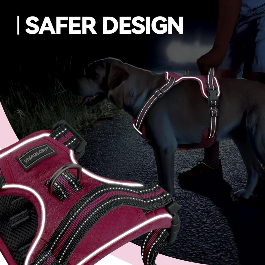 VIVAGLORY Easewalk Hundegeschirr, Anti Zug Hundegeschirr für Training &amp; Spazieren, Anti Zieh Geschir