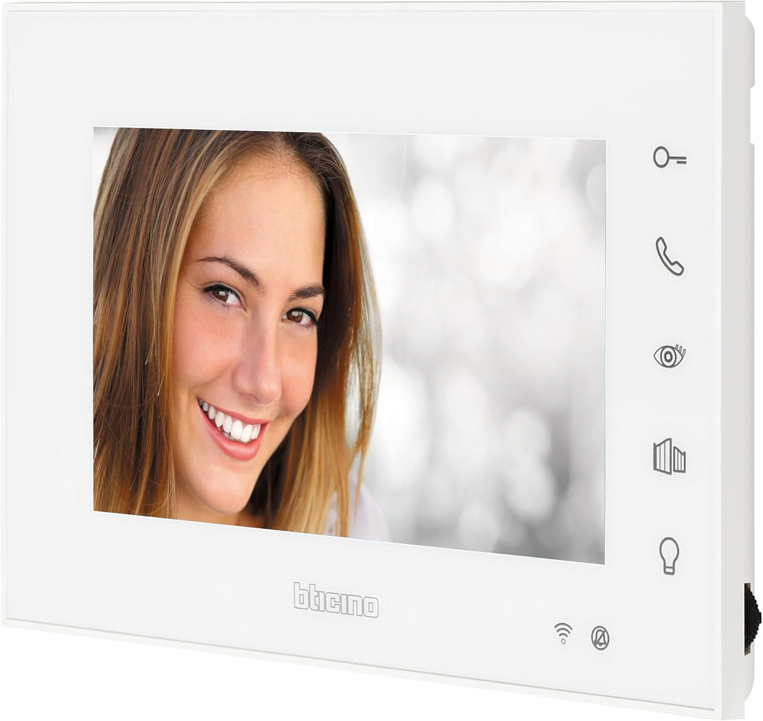 Bticino 335253 WIFI Video-Türsprechanlage mit zusätzlichem 2-Draht-Monitor, 7-Zoll-Display, Farben m