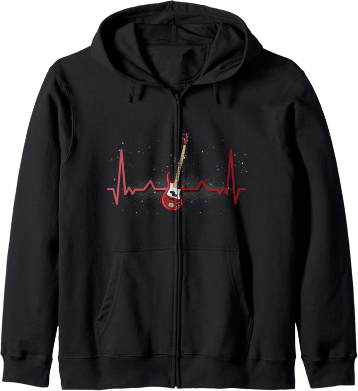 Bass Gitarrist Rock Musik Bassist Herzschlag Bass Gitarre Kapuzenjacke