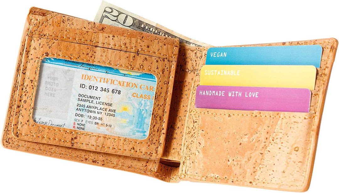 Corkor Kork Passcase Geldbörse - Nicht-Leder Bifold Wallet - Herren Geldbörse - RFID blockierend, ve