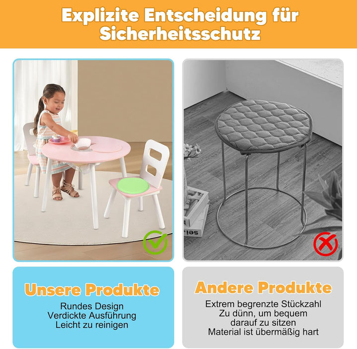20er Set Sitzkissen Rund Schaumstoff Outdoor Kinder rutschfest Bodenkissen Sitzunterlage für Kinder,