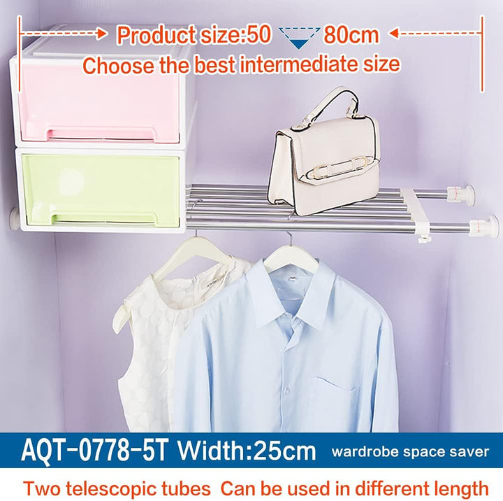 Hershii Erweiterbarer Schrank Teiler Kleider organisator Teleskopstangen Regal Hängende Stange Schwe