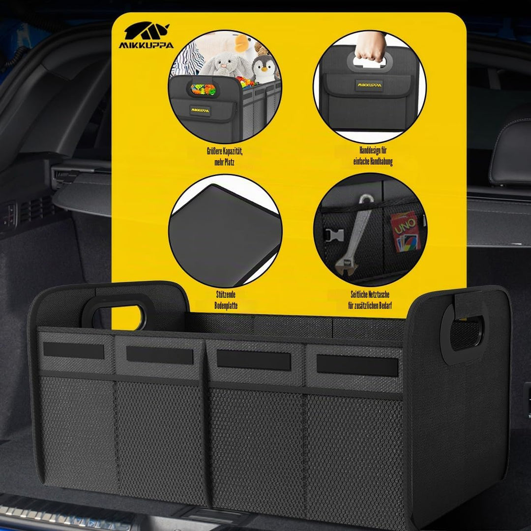 MIKKUPPA Kofferraum-Organizer 70L faltbar – Auto Faltbox mit Anti-Rutsch-Boden, stabile Kofferraumta