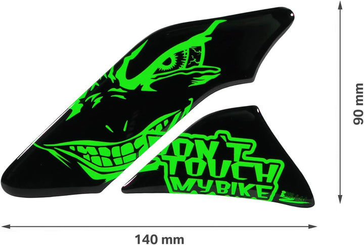 Tankpad Seitentank böse Augen neon grün kompatibel für Kawasaki 800630