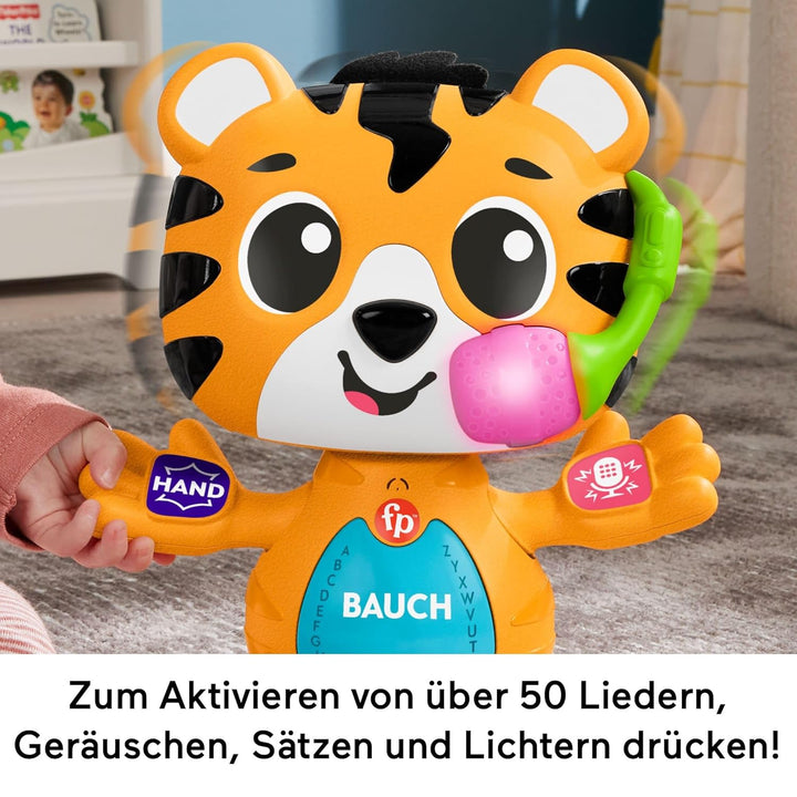Fisher-Price Lernspielzeug für Babys und Kleinkinder, Beat Bande Lern & Tanz Tiger Justin mit Geräus