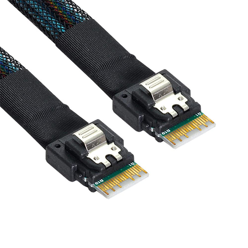 NFHK PCI-E Slimline SAS 4.0 SFF-8654 4i 38pin Host auf SFF-8654 Slim SAS Zielkabel, 50 cm Kabel 8654