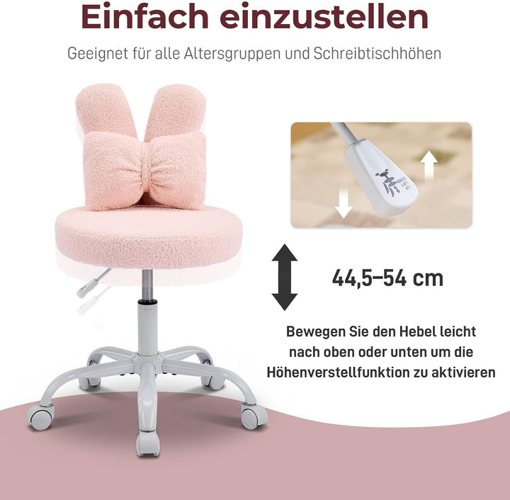 LEADZM Homeoffice Stuhl, Schminkstuhl, Kinder Schreibtischstuhl Weiss | für Kinderzimmer kinderschre