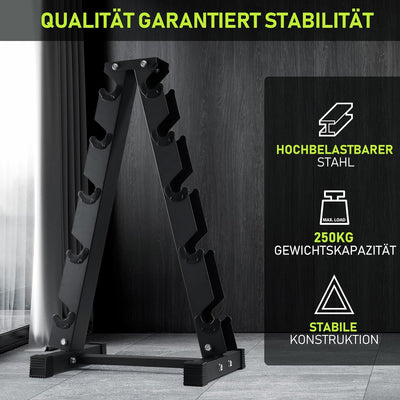 PhysKcal Kurzhantel Rack,Hantelablage für Kurzhanteln, Strapazierfähiger Stah,250kg/300kg Belastbark