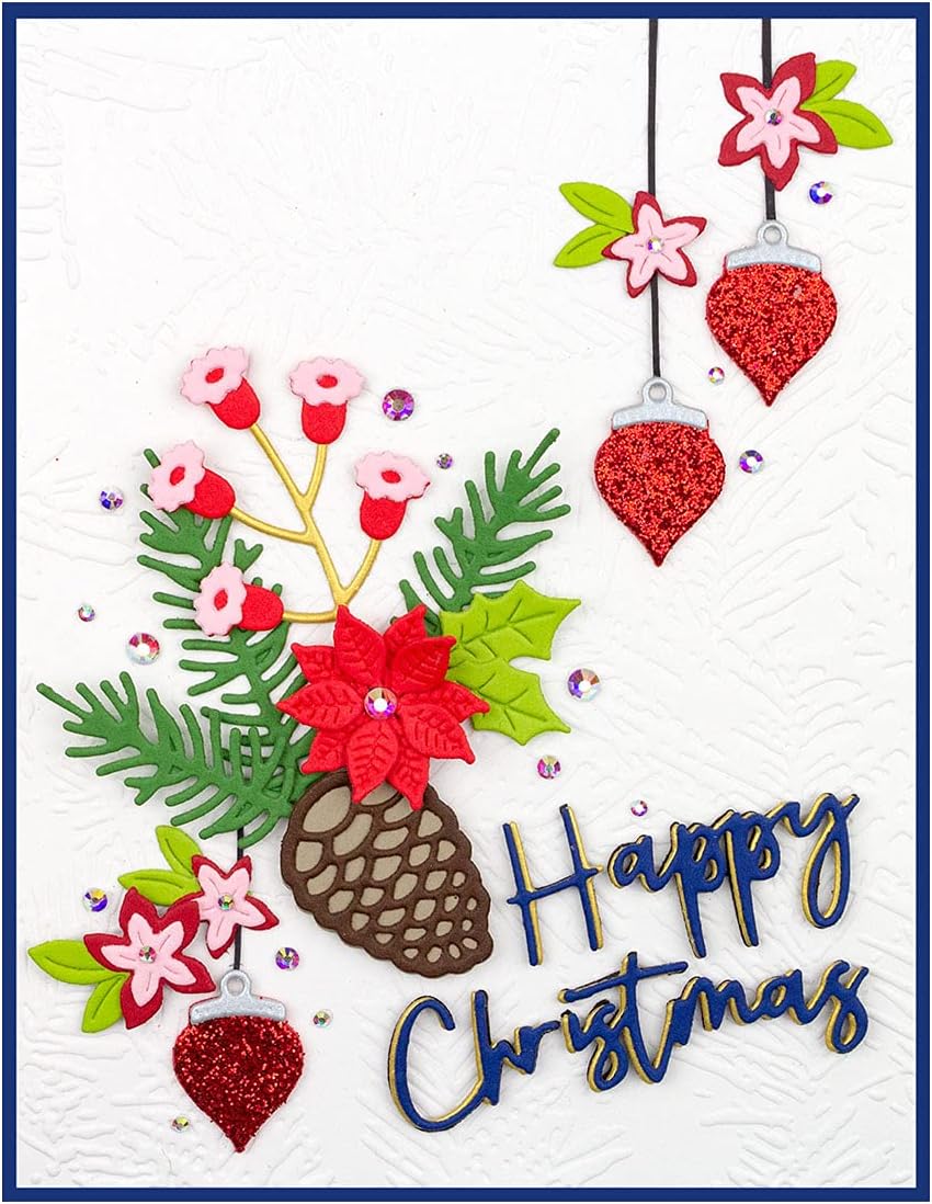 Spellbinders Christmas Blooms Tis The Season Collection Stanzformen, Metall, geätzt