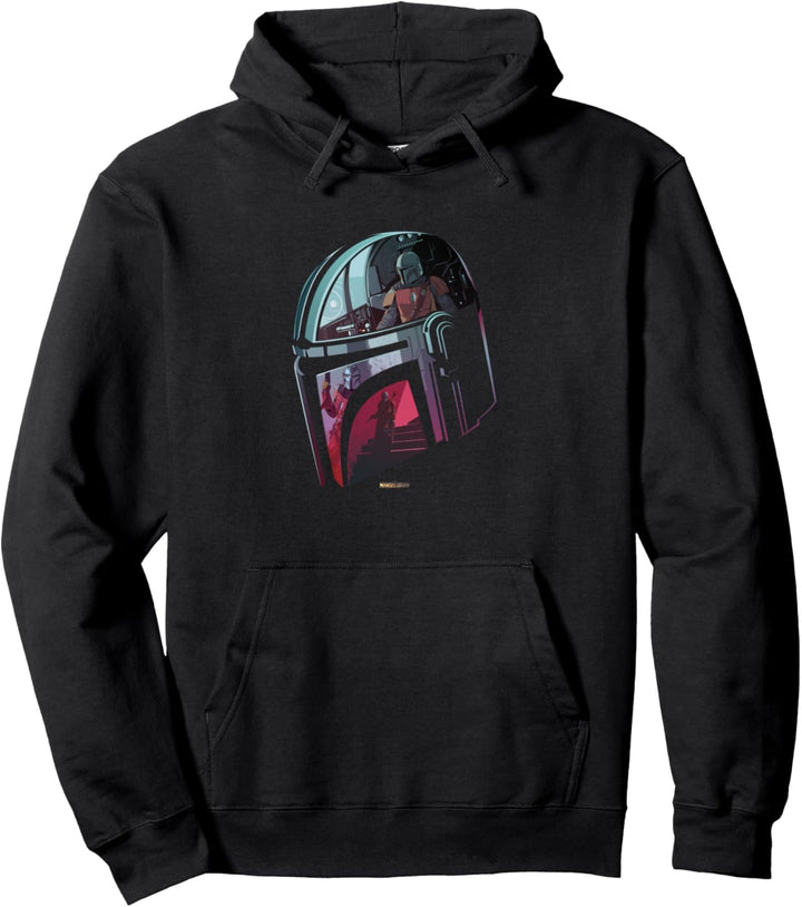Star Wars The Mandalorian Helmet Scene Fill Pullover Hoodie