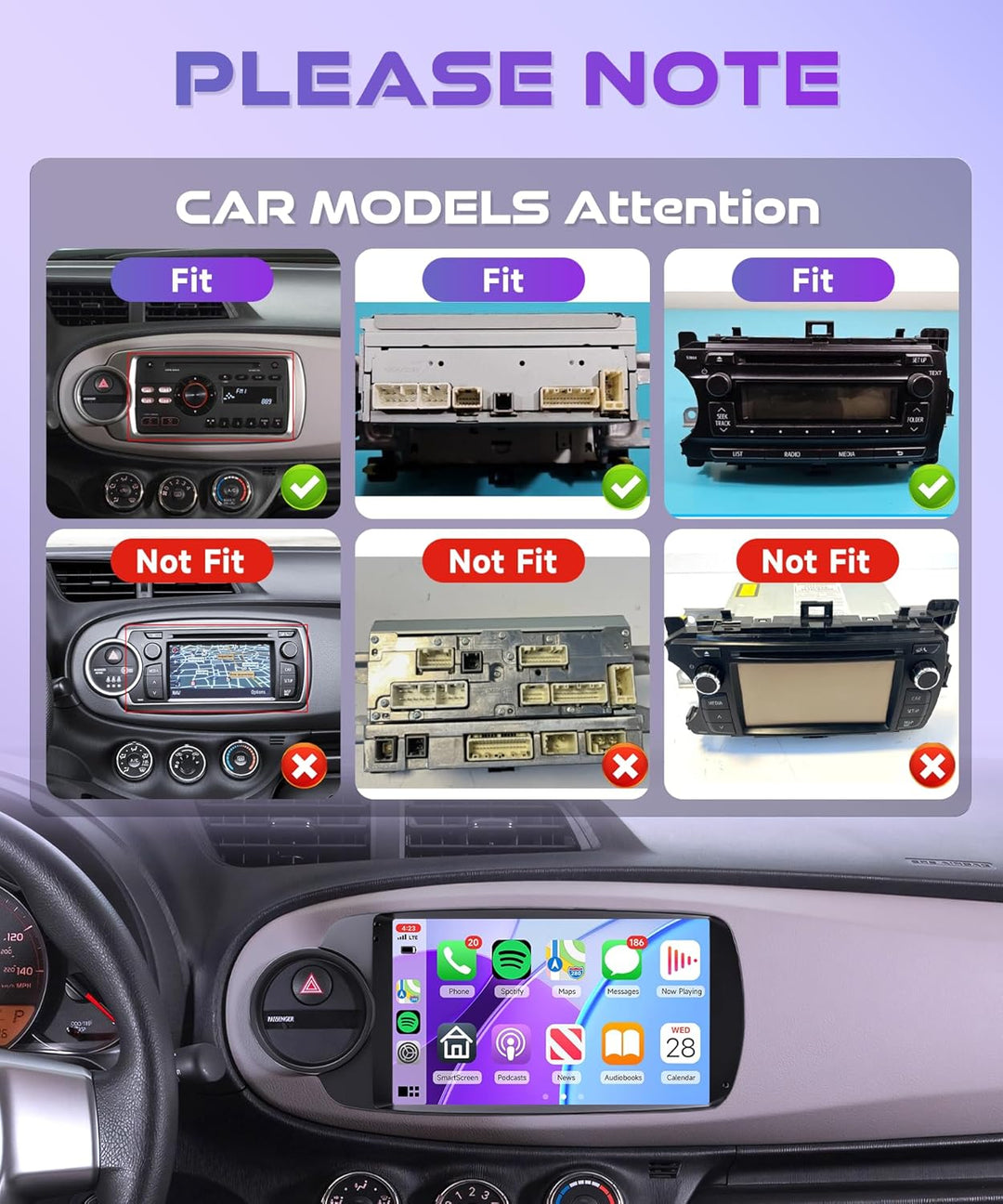 Rimoody 4G+128G Android Autoradio für Toyota Yaris Grmn 2012-2017 9 Zoll In-Cell HD Touchscreen mit