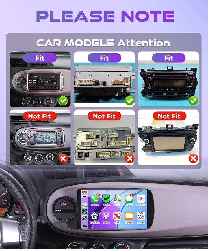 Rimoody 4G+128G Android Autoradio für Toyota Yaris Grmn 2012-2017 9 Zoll In-Cell HD Touchscreen mit