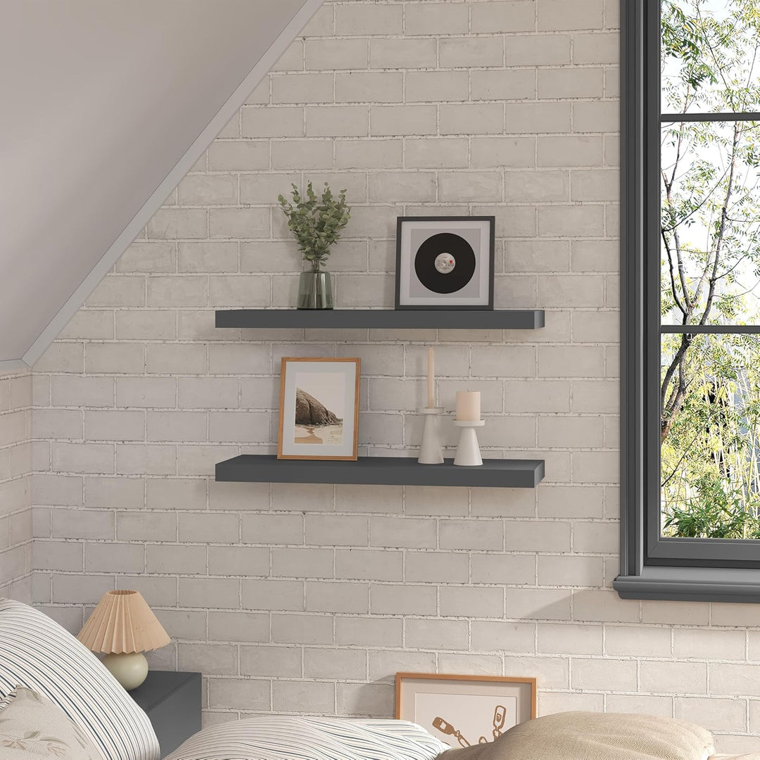 WOLTU 2X Wandregal Wandboard Bücherregal Regale für Deko Wandablagen aus MDF Holz, 2er Set Hängerega