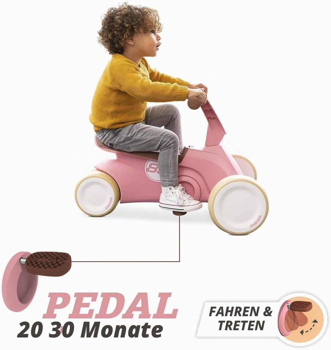 Berg GO² 2in1 Rutschauto Retro Rosa | Rutscher und Laufrad, Kinderrutscher, Kinderauto mit Ausklappb