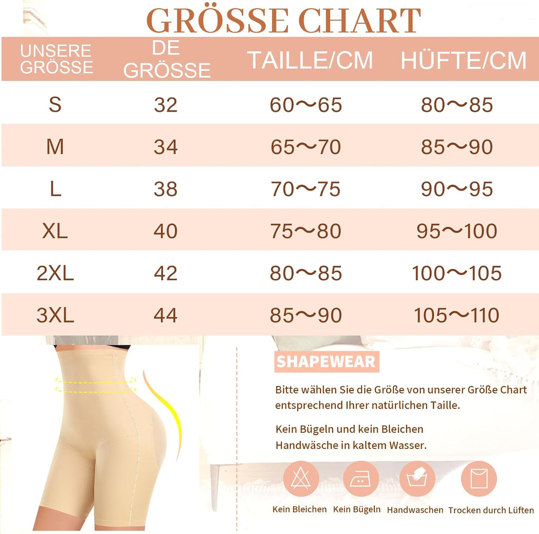 YARRCO Bauchweg Unterhose Damen Shapewear Spitze Miederhose Hohe Taille Figurformende Unterwäsche Le