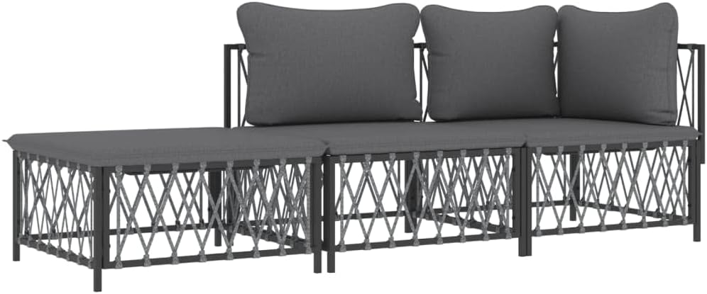 Festnight 3-Sitzer Balkonsofa | Balkonmöbel Kleiner | Balkonmöbel Set | Gartensofa Set | Balkon Möbe