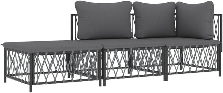 Festnight 3-Sitzer Balkonsofa | Balkonmöbel Kleiner | Balkonmöbel Set | Gartensofa Set | Balkon Möbe