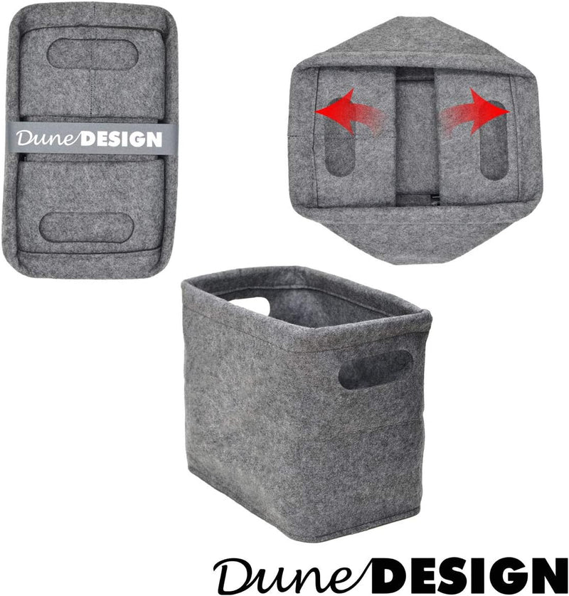 DuneDesign 2X Filz Aufbewahrungsbox - Bad Toilettenpapier Aufbewahrung - Box Set für 8 Klorollen 2 X