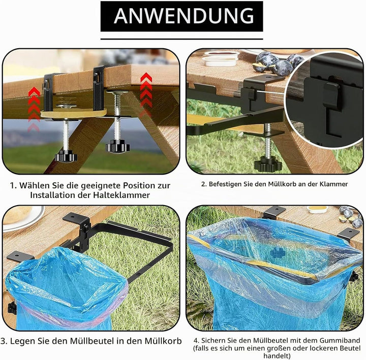 Müllsackständer, Tragbare Mülleimer aus Edelstahl, Müllsackhalter für Schränke, Müllbeutelhalter zum