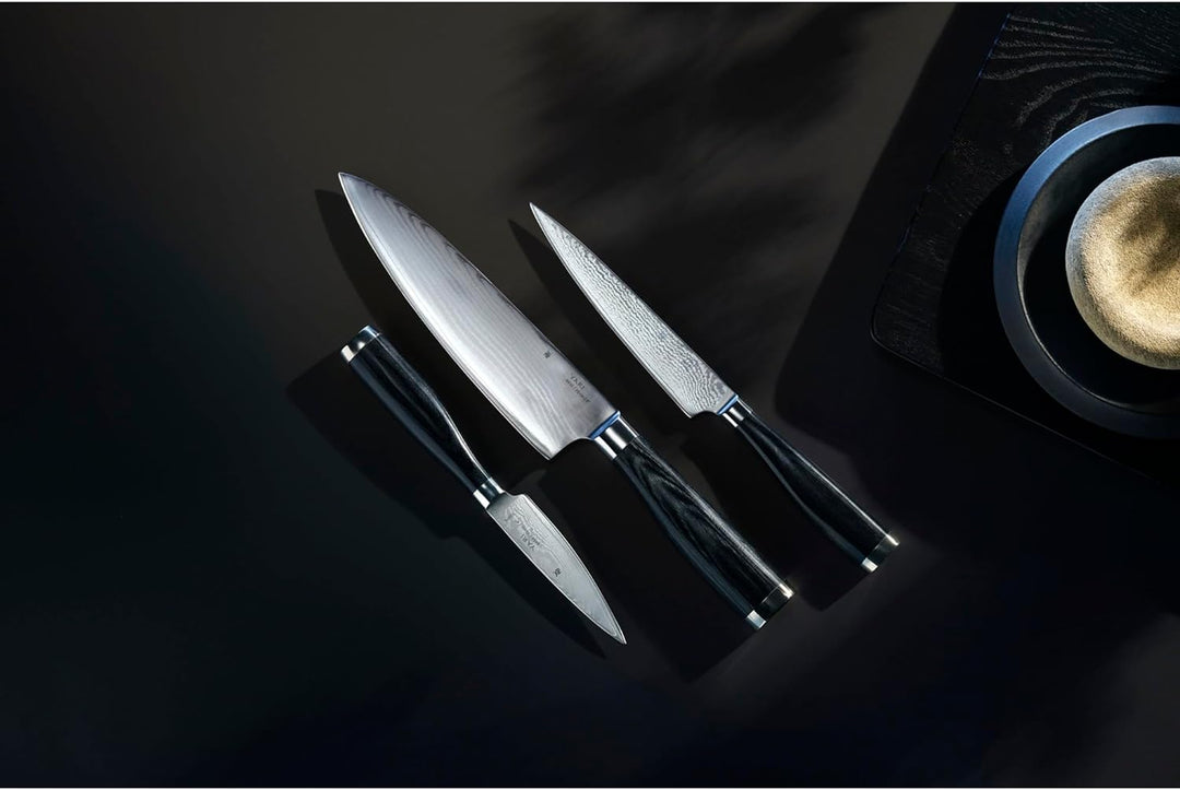 WMF Messerset 3-teilig YARI 3 Messer Küchenmesser geschmiedet japanischer Klingenstahl 67 Lagen Pakk