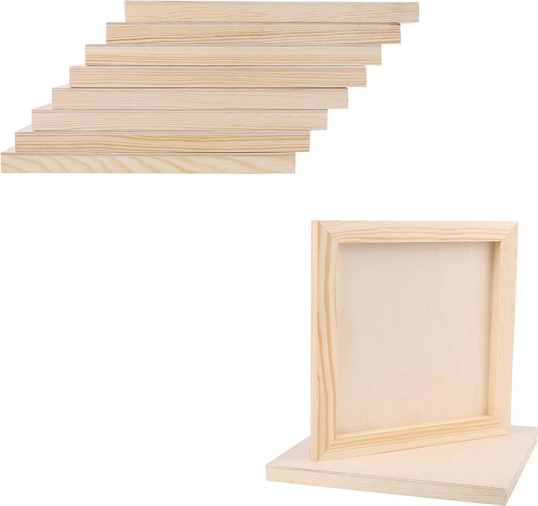 Creative Deco Holz Leinwand zum Bemalen 20 x 20 cm 8er Pack | Set von Holz-Malgründe | 1,7 cm Dicke