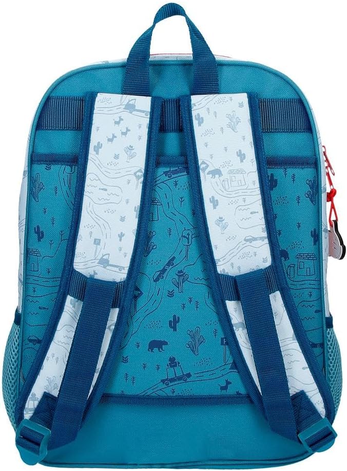 Disney Mickey Road Trip Blau Schulrucksack 30x38x12 cm Polyester 13,68L, Schulrucksack