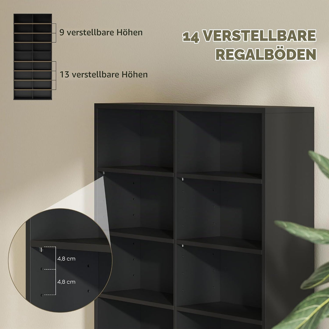 HOMCOM CD- und DVD-Aufbewahrung, Multimedia-Aufbewahrungsmöbel, max. Kapazität 640 CDs/360 DVDs und