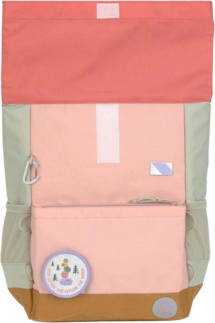 LÄSSIG Kinderrucksack mit Brustgurt, wasserabweisend, 12-15 Liter/Medium Rolltop Backpack Sunny Expl