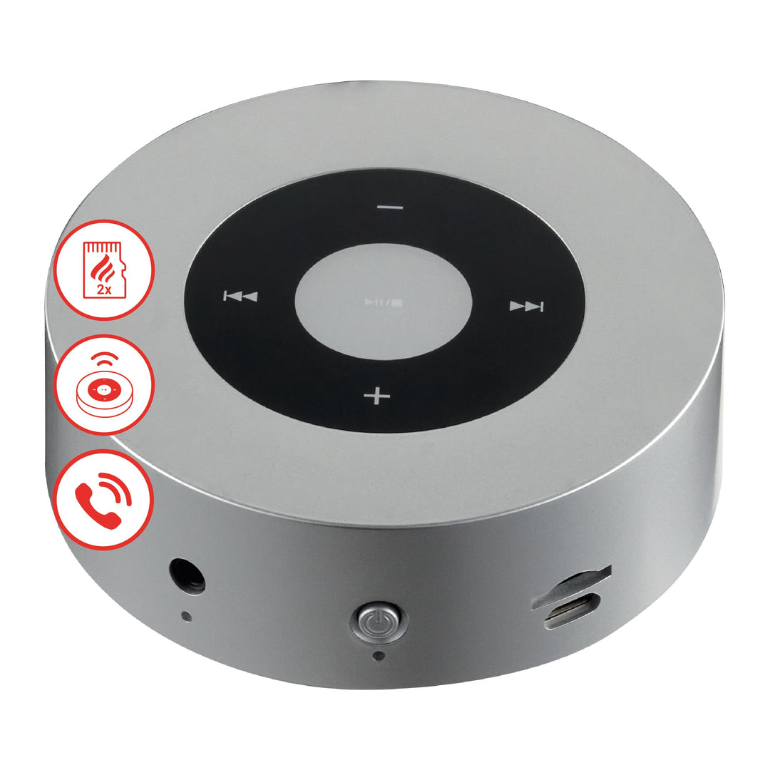 KAMINIO Knister Lautsprecher Moritz - Kraftvolle Soundbox mit Kaminfeuer-Tönen, Bluetooth, AUX, Mikr