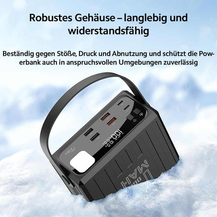 KONFULON Powerbank 120000mAh (444Wh, ca. 372Wh nutzbar) – 30W Schnellladefunktion, 5 Ausgänge (USB‑C