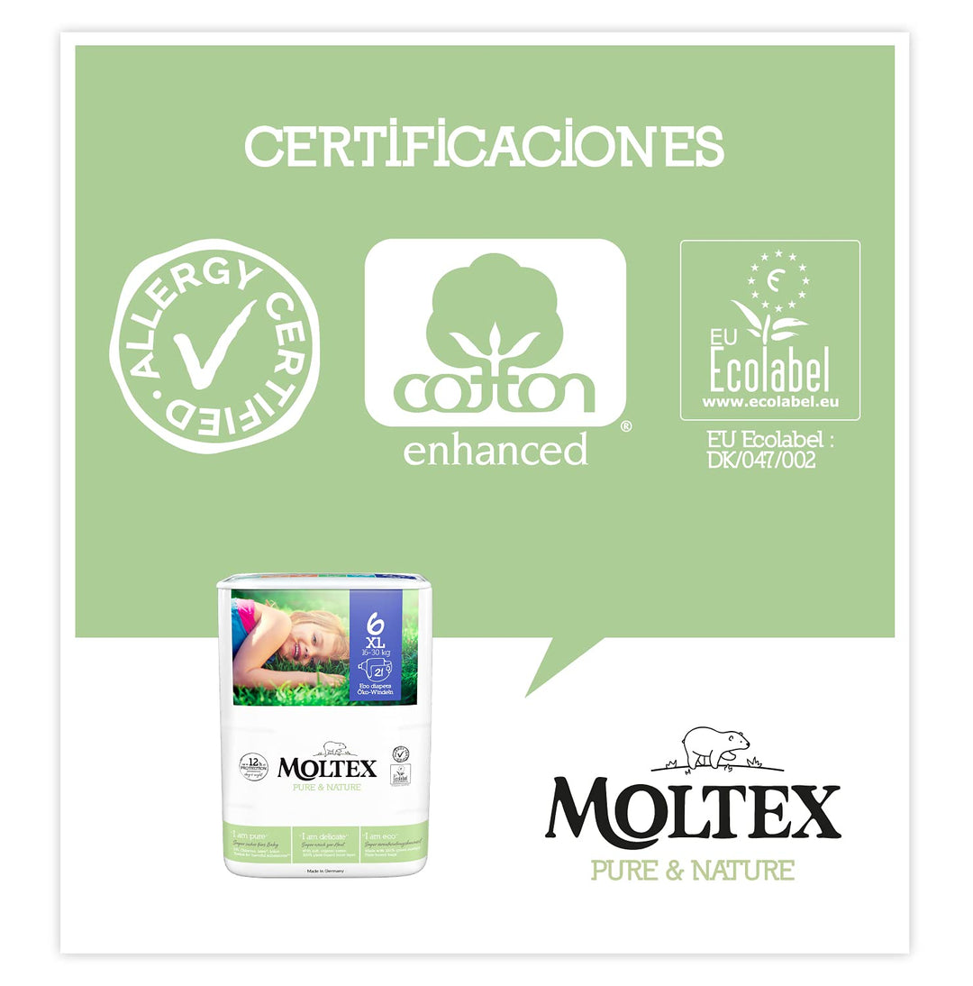 Moltex Pure & Nature Öko-Windeln Grösse 6 (17-28 kg) - 140 Windeln Grösse 6 (140 Stück), Grösse 6 (1